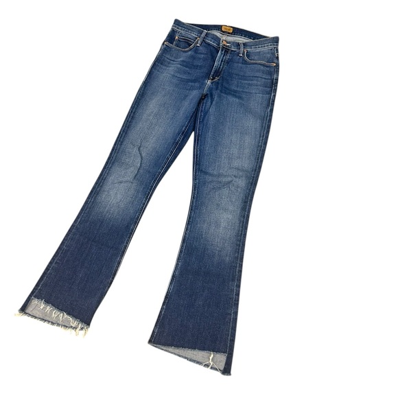 MOTHER Runaway step fray Flare whiskered midtone Jeans in groovy wash size 28 - Picture 4 of 11